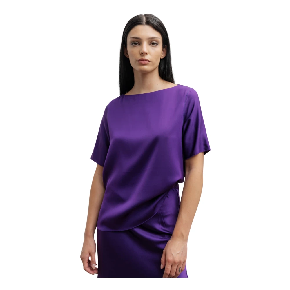 Ahlvar Gallery Yoli zijden blouse violet Purple Dames