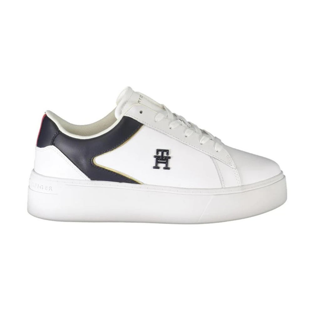 Tommy Hilfiger Women's White Sneakers, 7 Uk, Polyester Sneaker