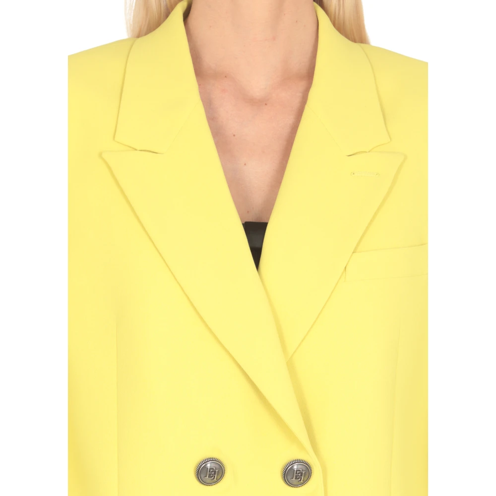 Elisabetta Franchi Gele Double-Breasted Blazer Vrouw Yellow Dames
