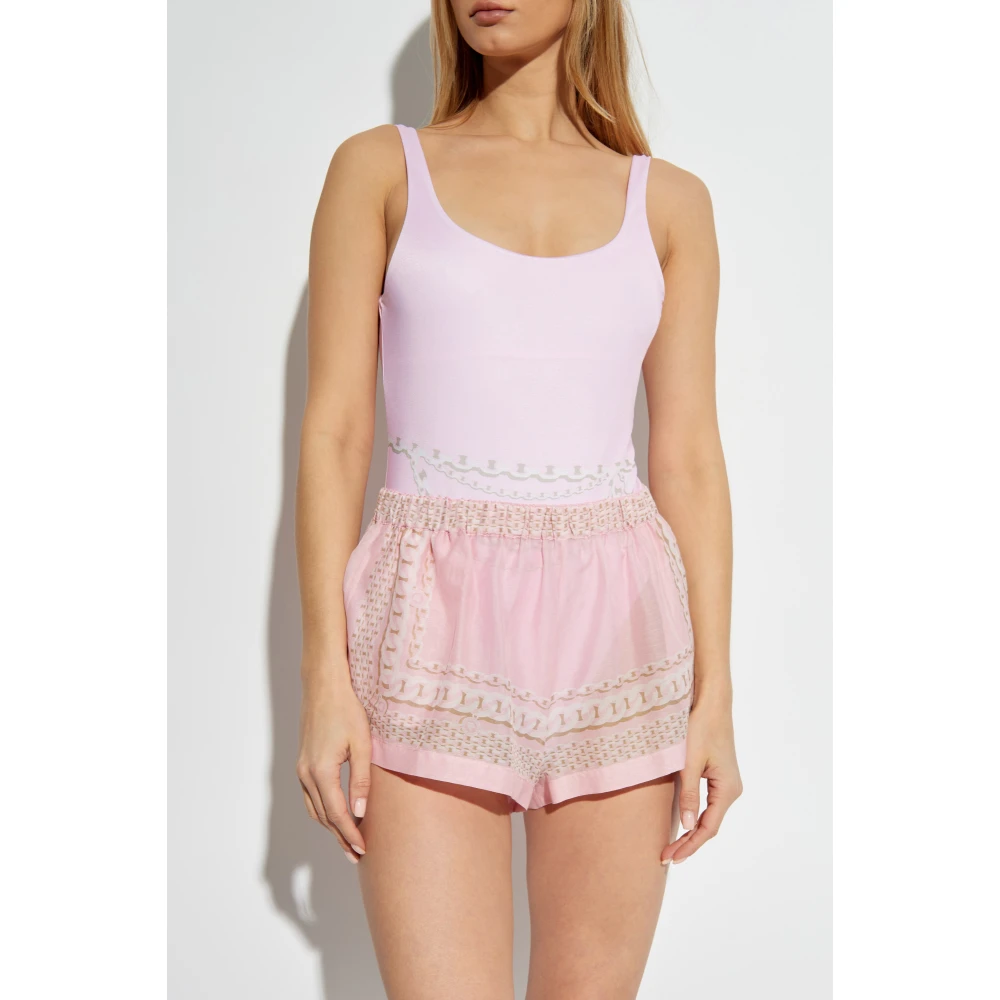 Versace Shorts met zijde-afwerking Pink Dames