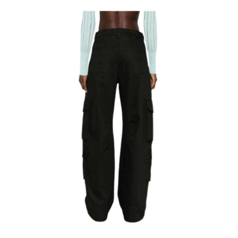 Golden Goose Zwarte Cargo Broek Twill Stof Black Dames