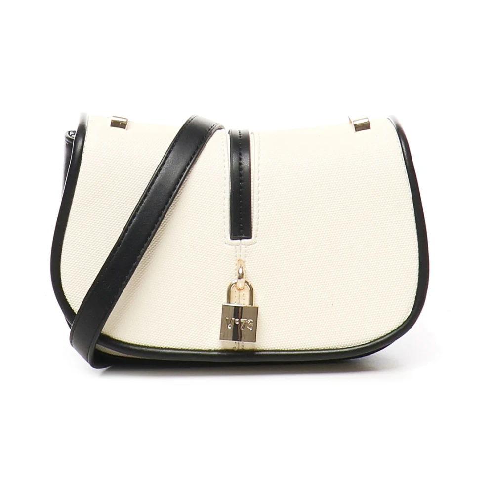 V73 Witte Crossbody Tas met Hangslot Sluiting White Dames