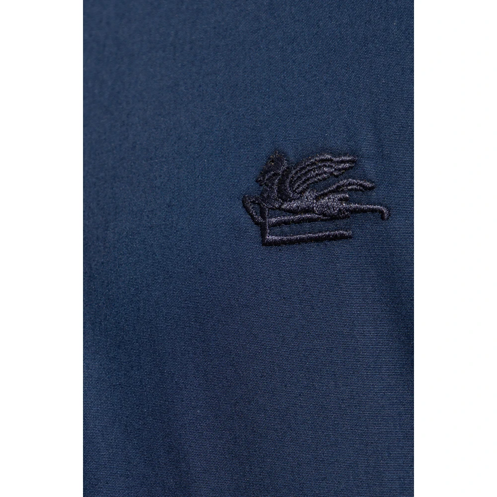 ETRO Shirt met logo Blue Heren