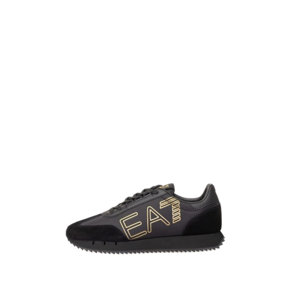 Emporio Armani Ea7 Men's Black Sneakers, 9 Uk, Flat Trainers