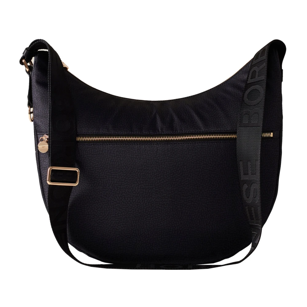 Borbonese Women's Black Shoulder Bags, One Size, Luna Hobo Bag