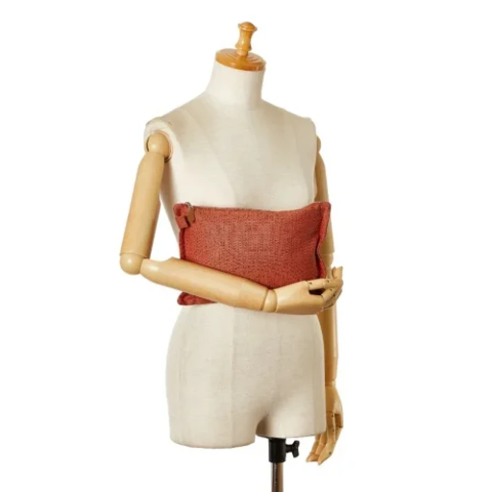 Hermès Vintage Pre-owned Canvas clutches Orange Dames