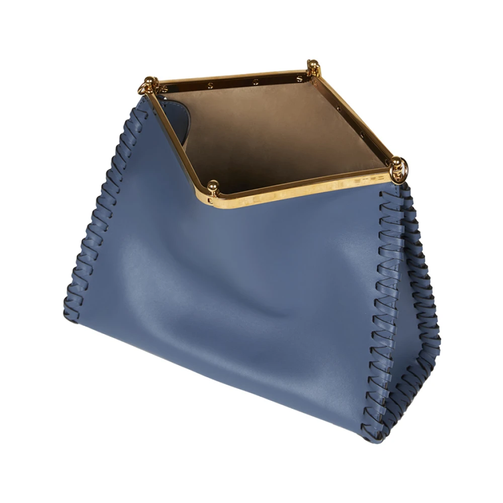 ETRO Blauwe Leren Vela Tas met Draadwerk Blue Dames
