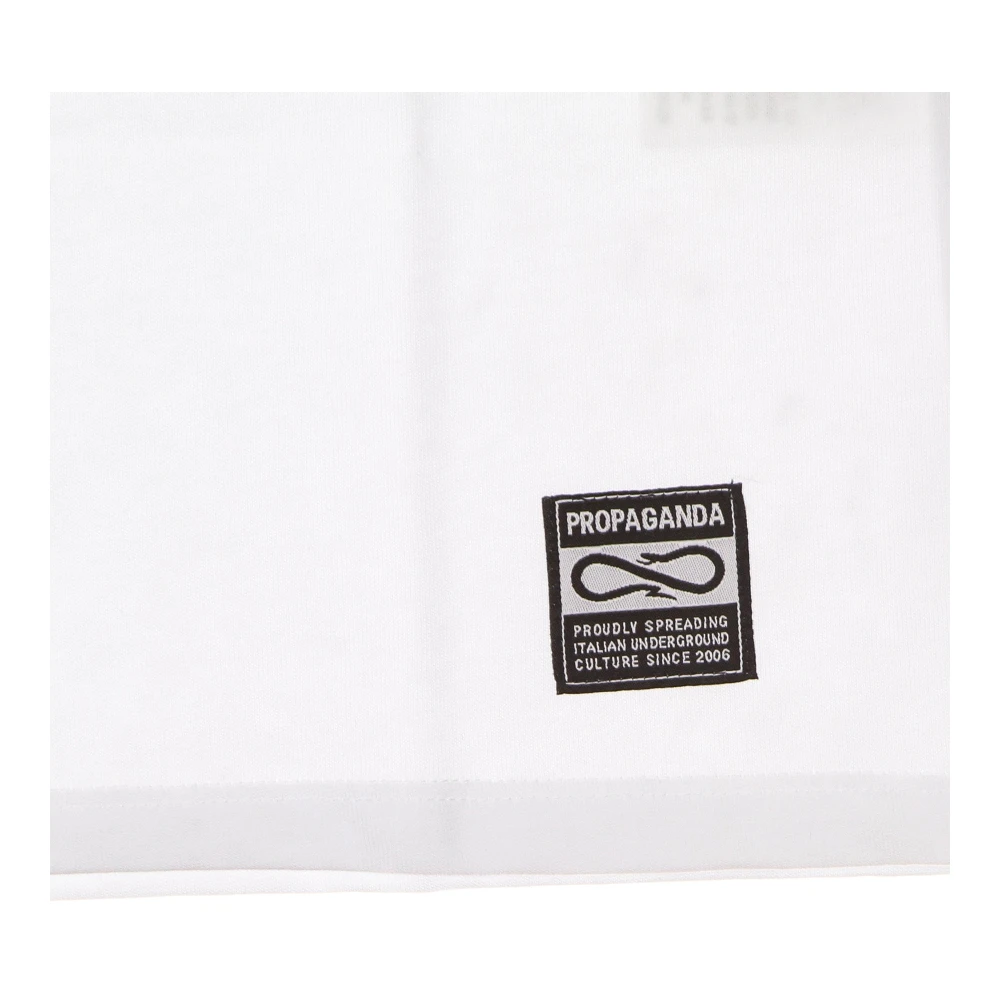 Propaganda Iconisch wit T-shirt met ribbenprint White Heren