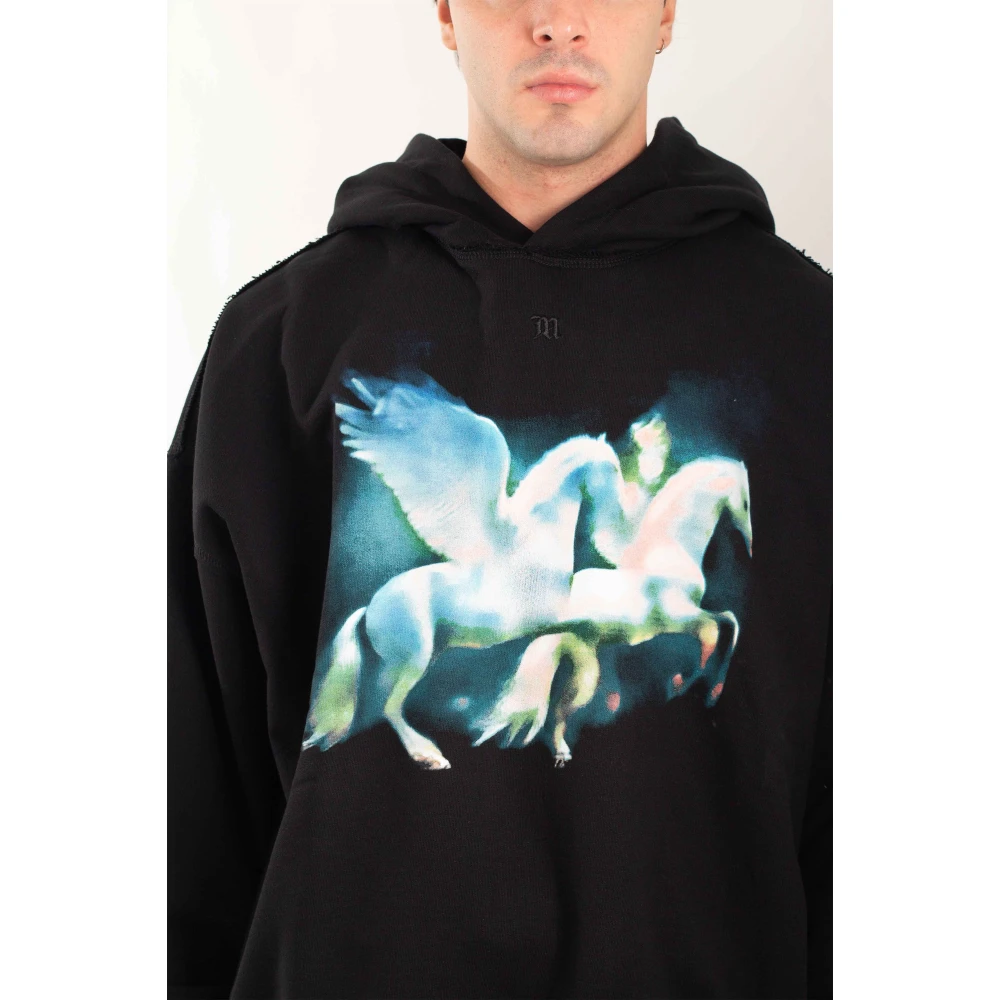Misbhv Zwarte Paardenprint Hoodie Black Heren