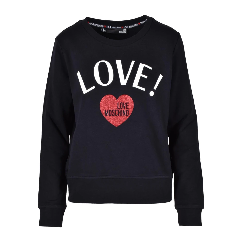 Love Moschino Katoenen Gebreide Trui Black Dames