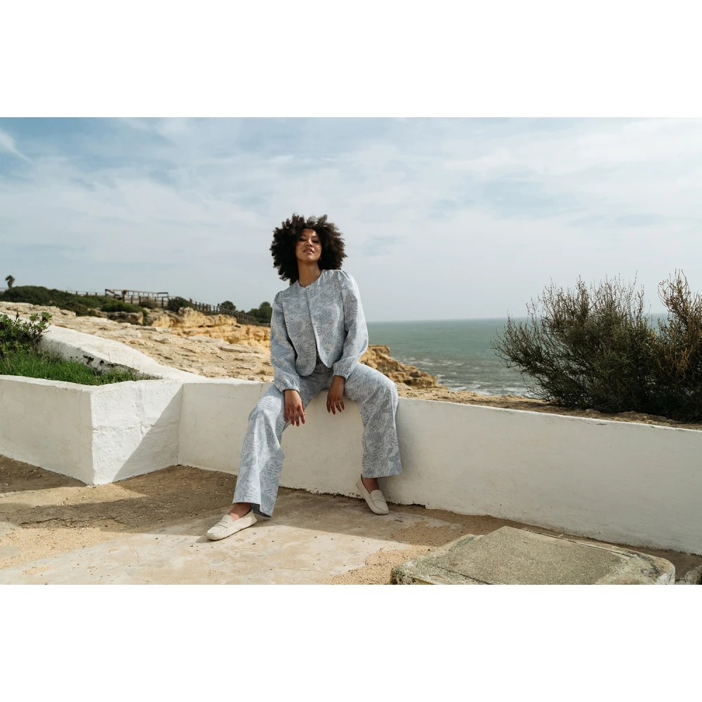 &Co Woman Wijde Broek Zomerse Stijl Blue Dames