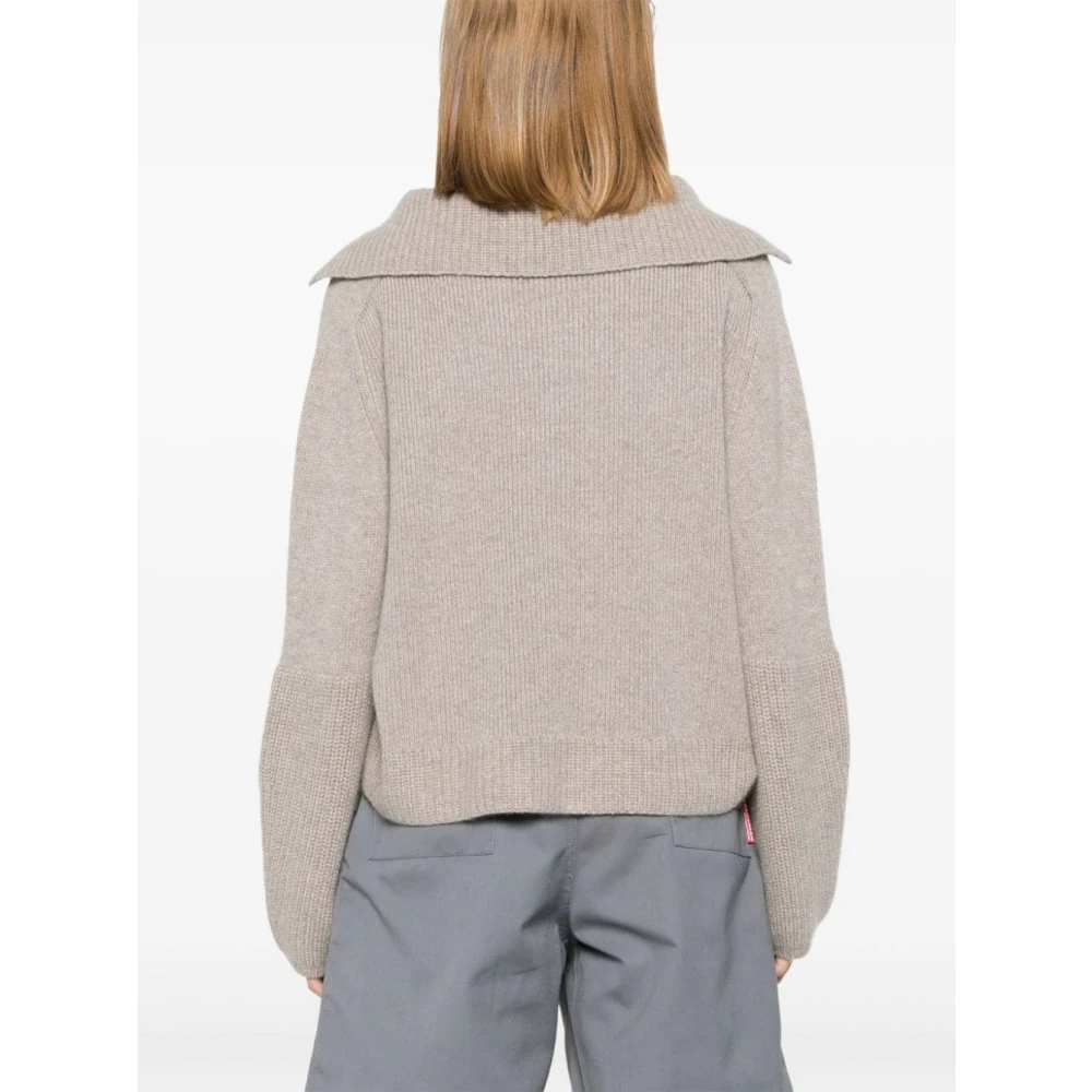 allude Grijze Kasjmiertrui met V-hals Gray Dames