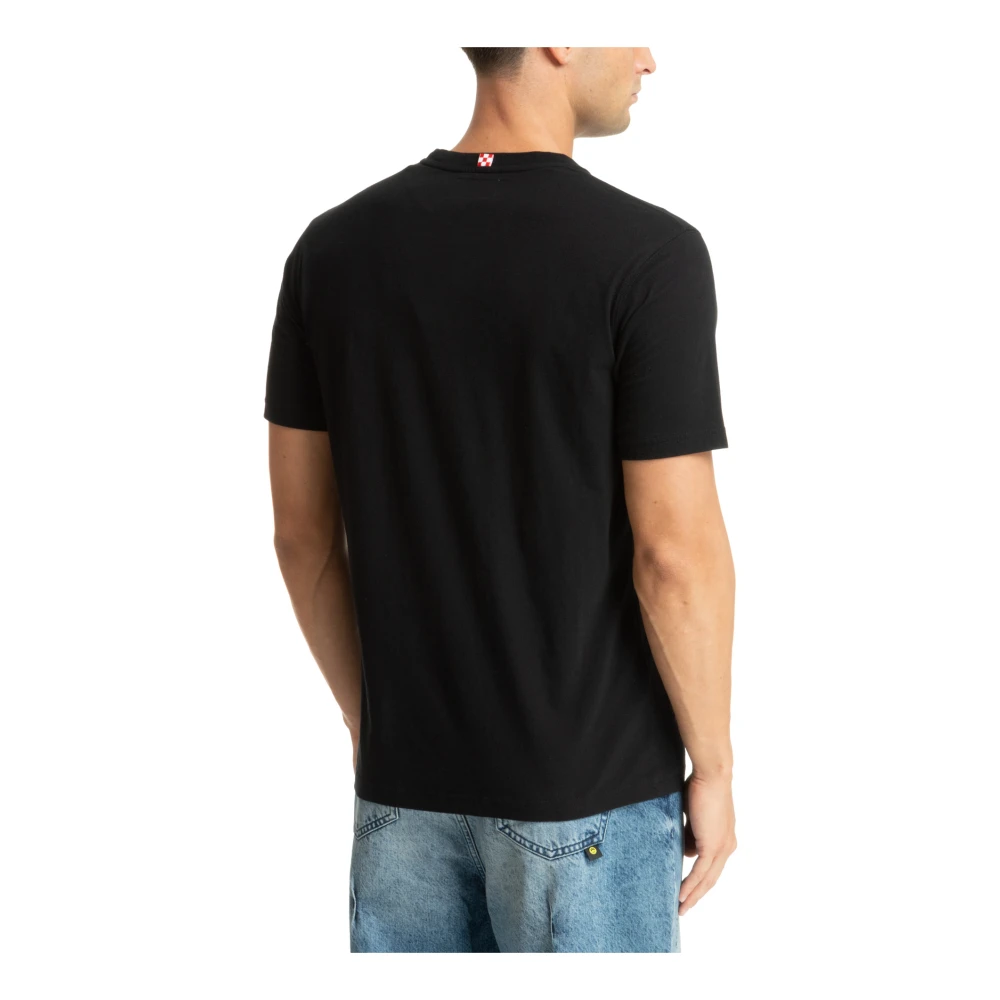 MC2 Saint Barth Gestreept Logo Geborduurd T-shirt Black Heren