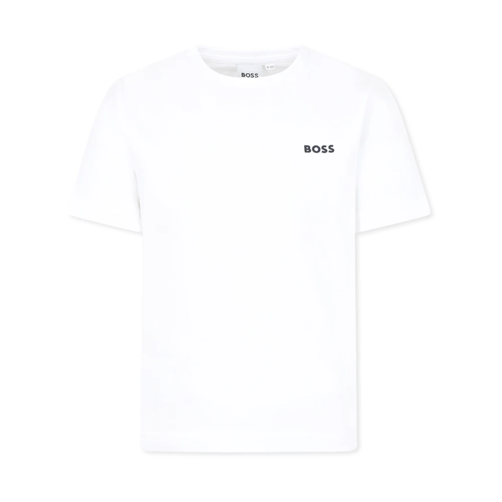 Hugo Boss Kortärmad vit bomullst-shirt White, Unisex