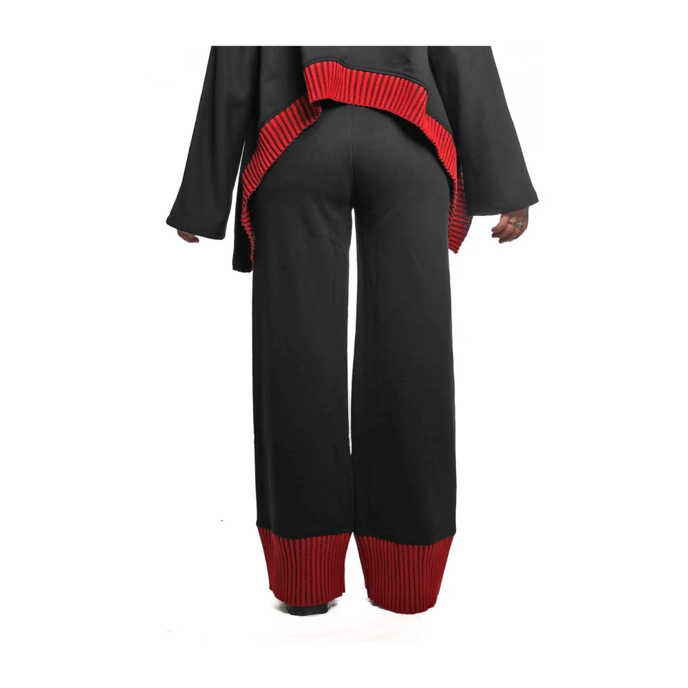Jijil Rode en zwarte katoenmix broek Black Dames