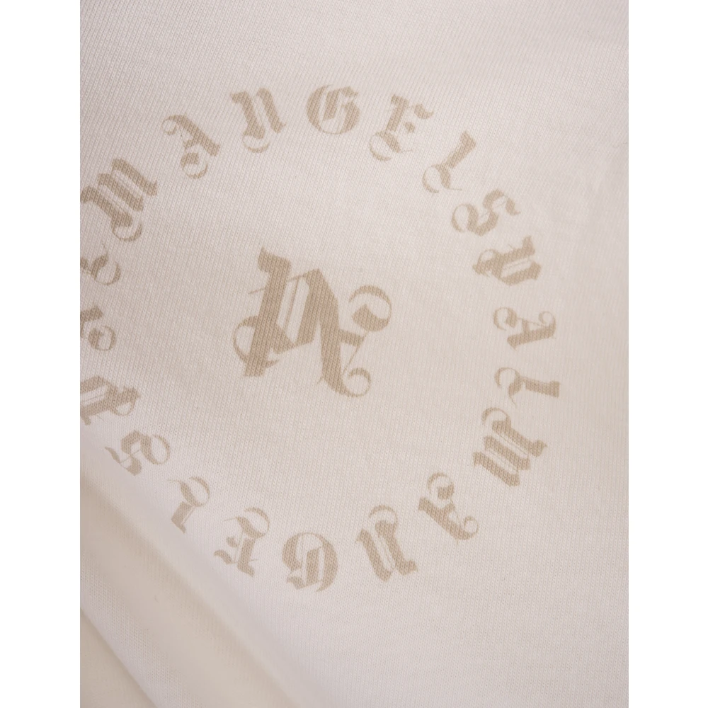Palm Angels Wit Monogram Print T-shirt White Dames