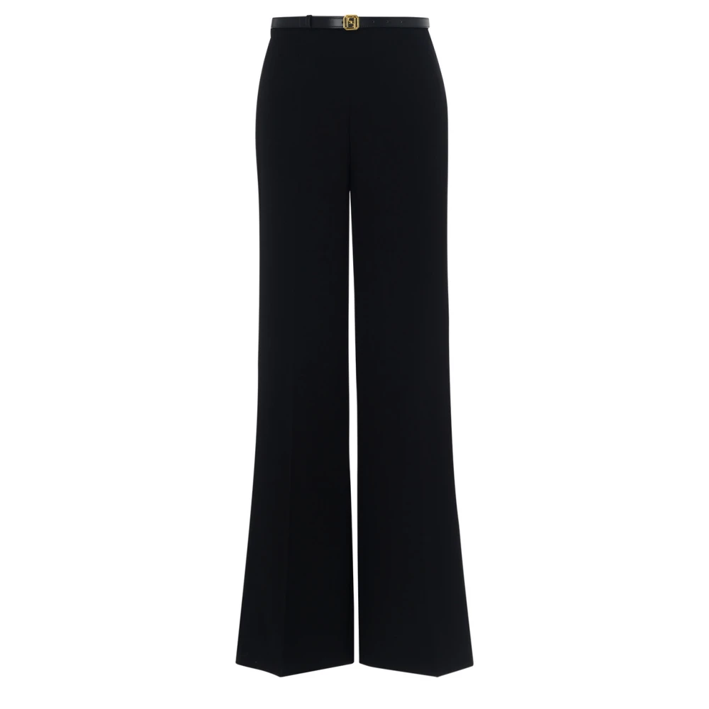 Elisabetta Franchi Zwarte Hoge Taille Broek Black Dames