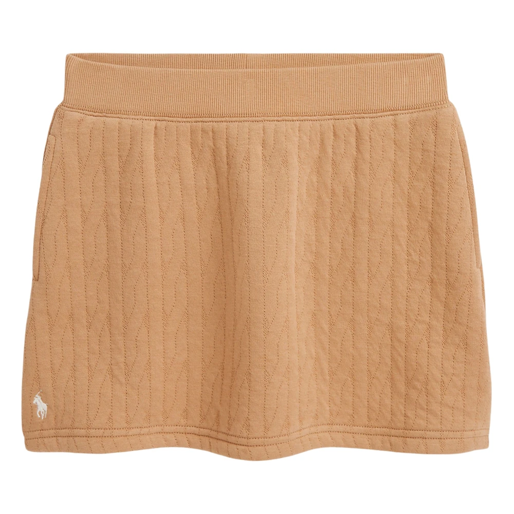 Ralph Lauren Girls Beige Kids Skirts, 7 Y, Cable Jacquard Knit Skirt