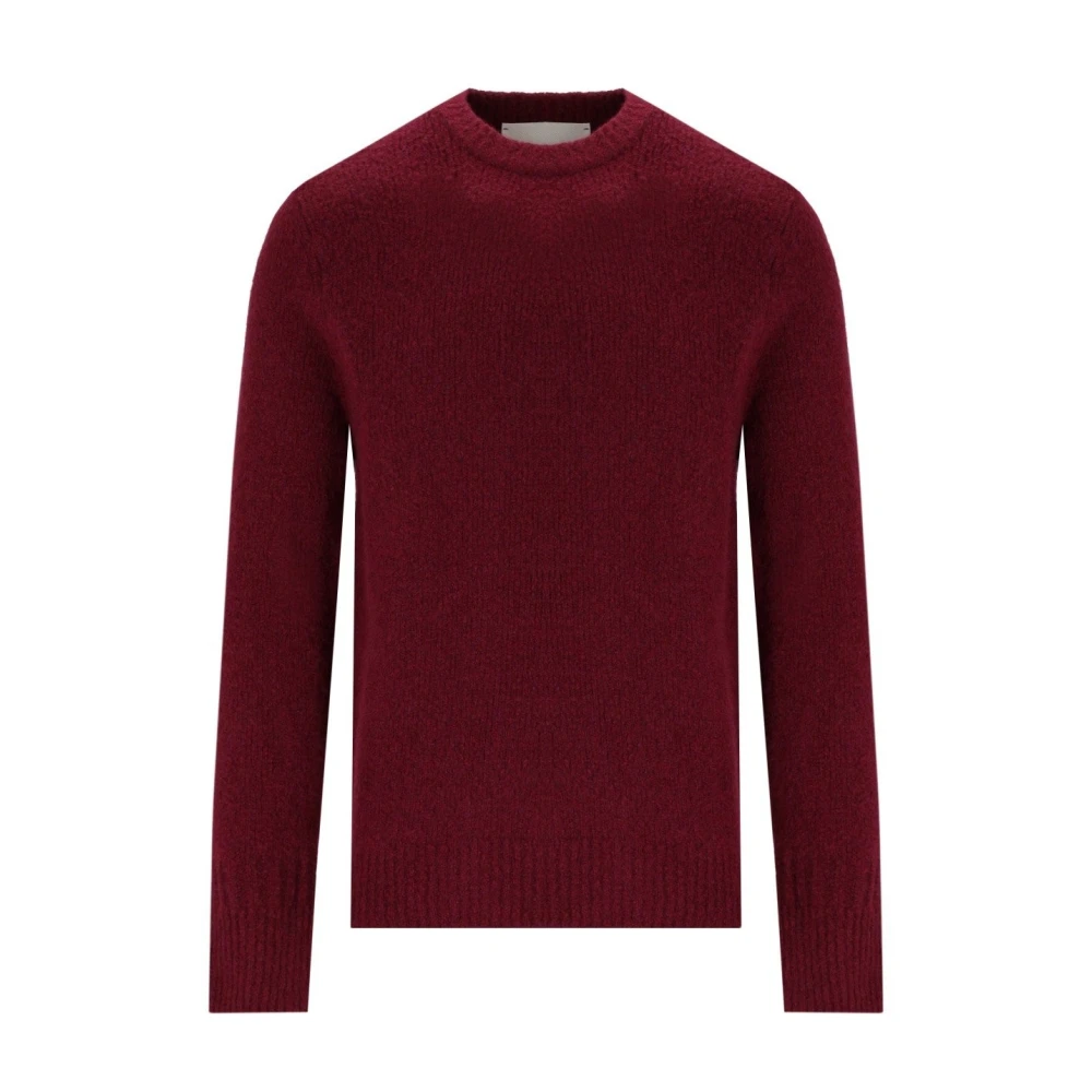 Amaránto Burgundy Crewneck Wol Trui Red Heren