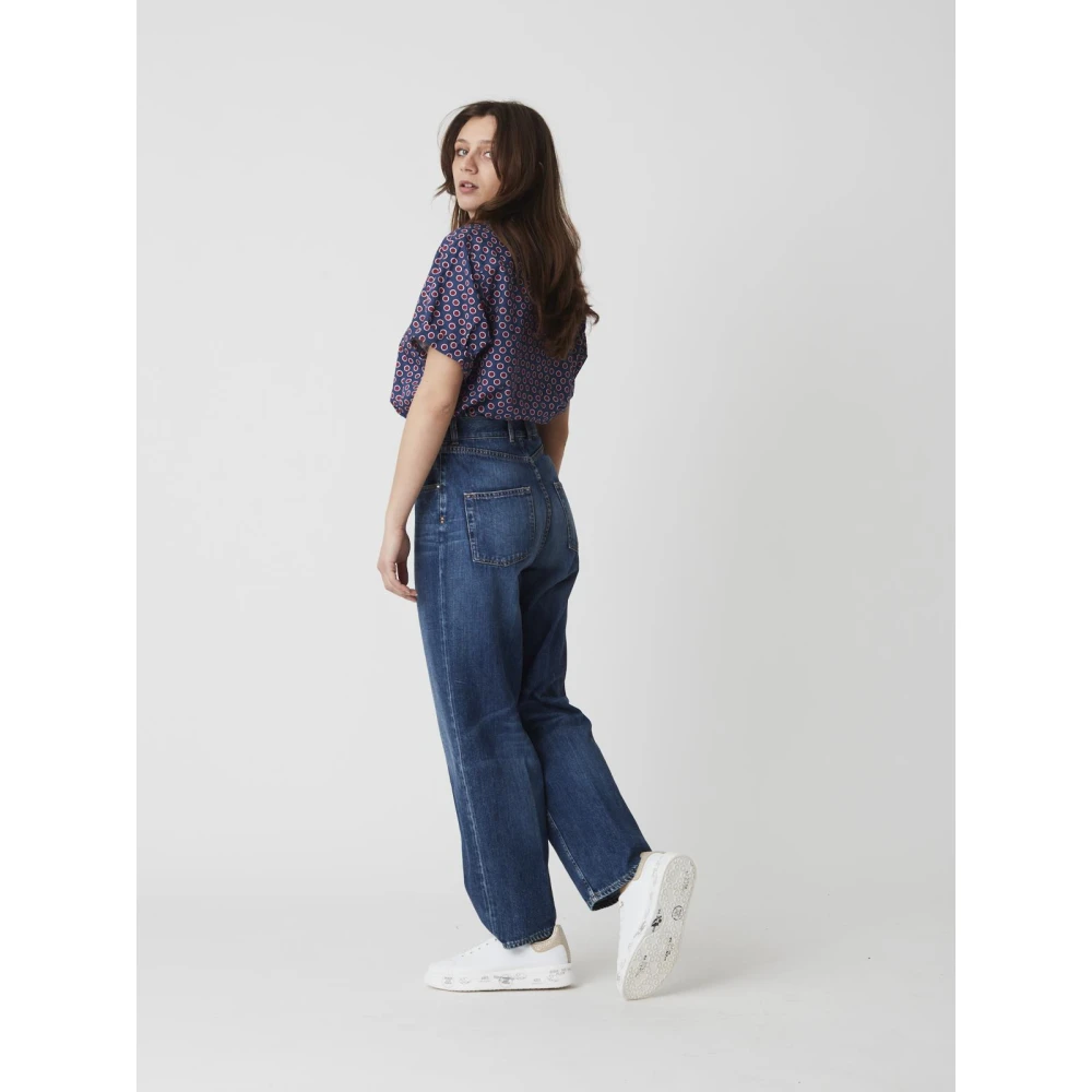 Nine In The Morning Hoge Taille Straight Leg Jeans Blue Dames