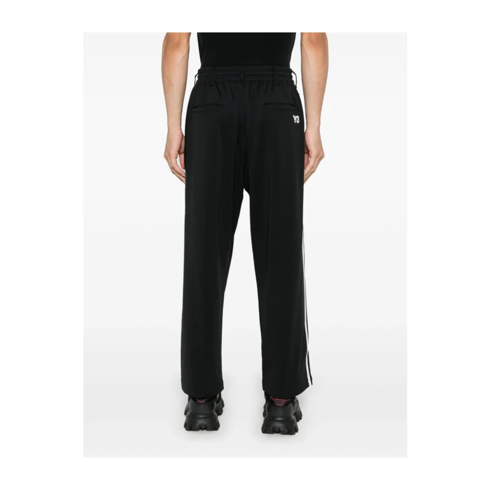 Y-3 Zwarte Broek met 3-Stripes Logo Black Heren
