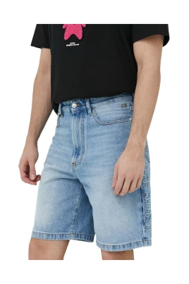 Logo Patch Denim Shorts