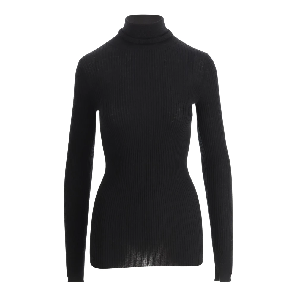 Wild Cashmere Zijde Kasjmier Hoge Hals Pullover Black Dames