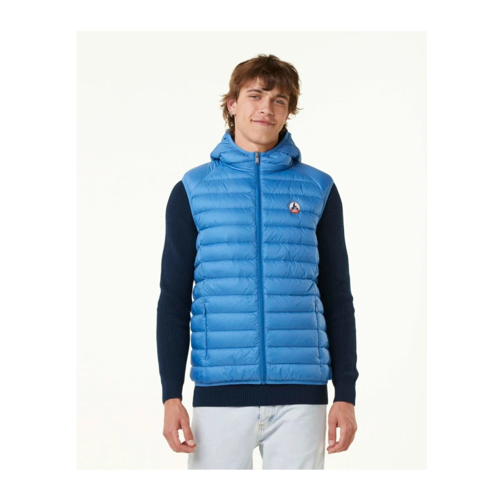 Jott Mouwloos gewatteerd vest met capuchon Blauw Blue Heren