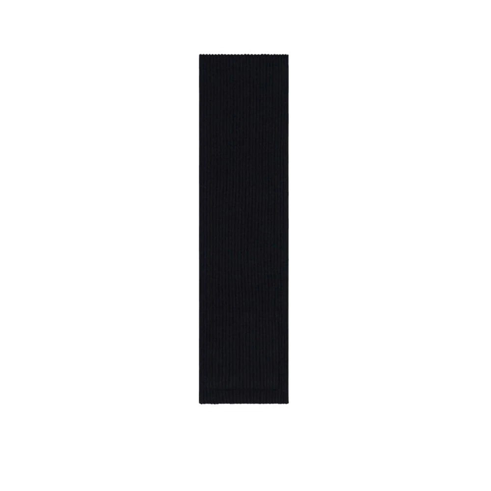Valentino Zwarte Wol Logo Sjaal voor Mannen Black Heren