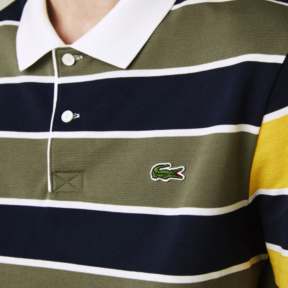Lacoste Gestreept Poloshirt Blauw Multicolor Heren