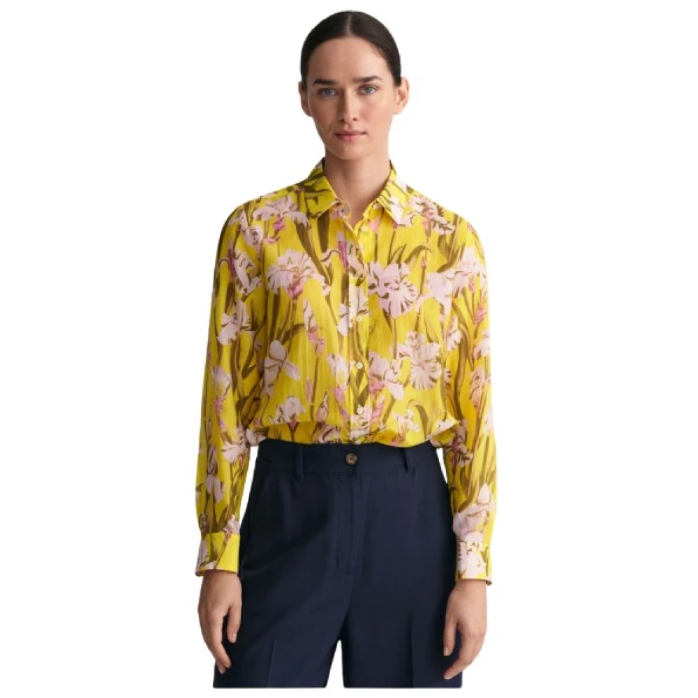 Gant Reguljär silkesblandad skjorta Multicolor, Dam