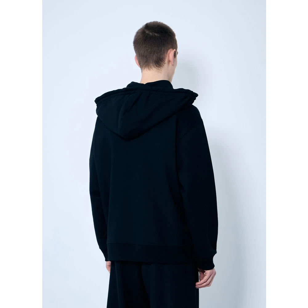 Dries Van Noten Katoenen Hoodie met Kangoeroezak Black Heren