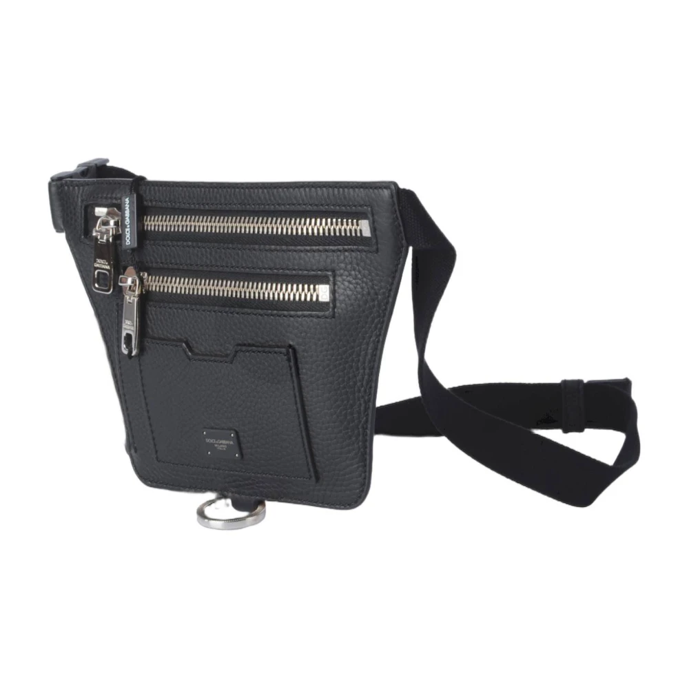 Dolce & Gabbana Heren Kleine Leren Tas Black Heren