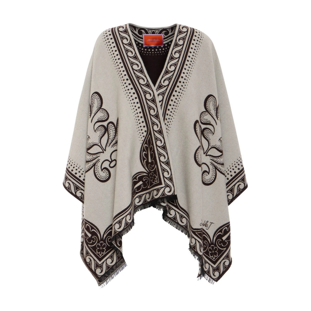 La DoubleJ Poncho Beige Dames