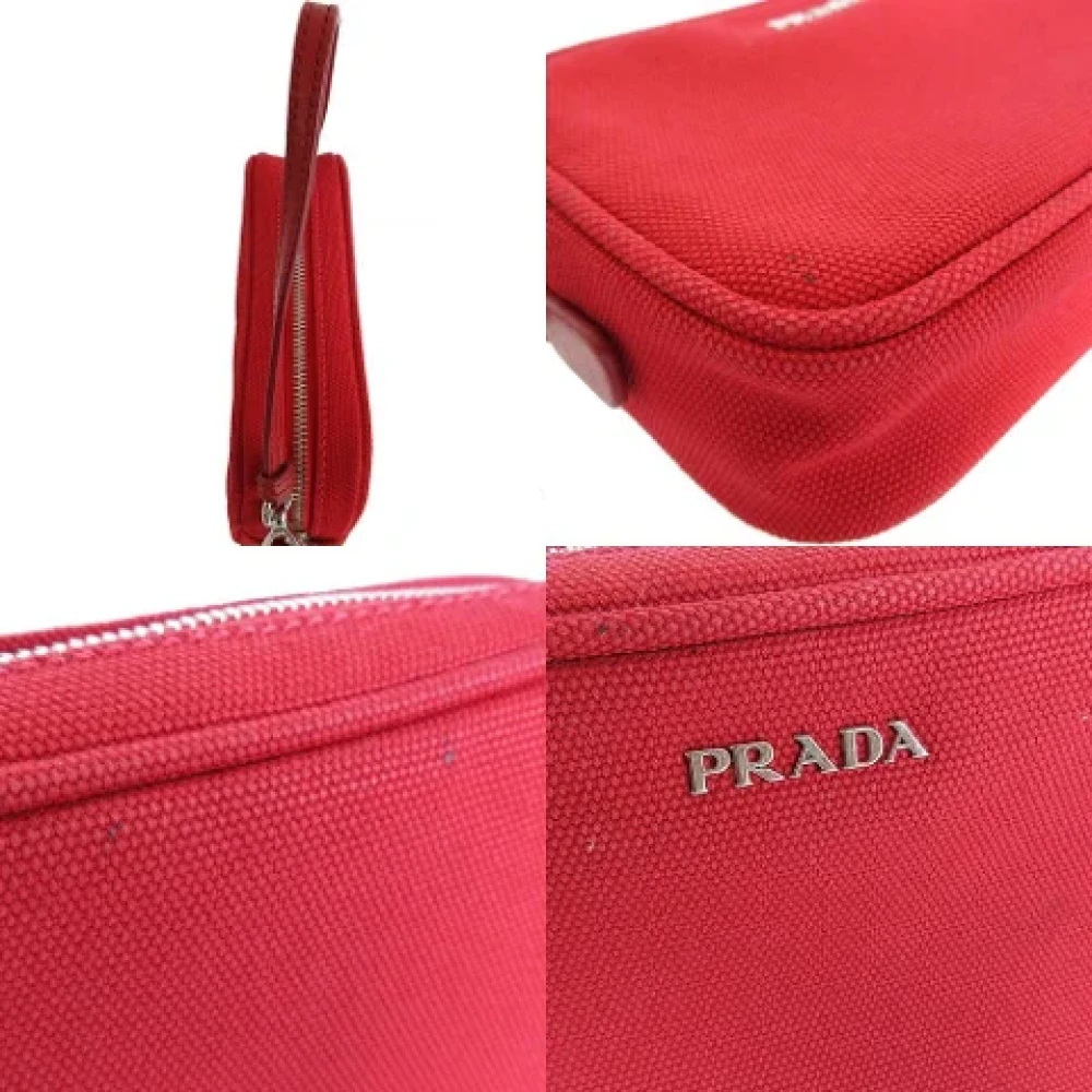 Prada Vintage Pre-owned Canvas prada-bags Red Dames
