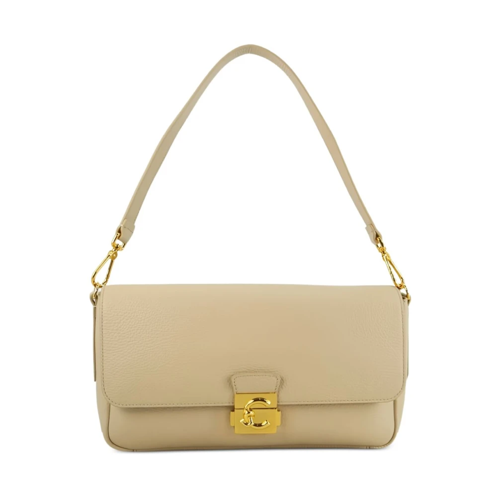 Coccinelle Women's Beige Large C-Me Lock Shoulder Bag