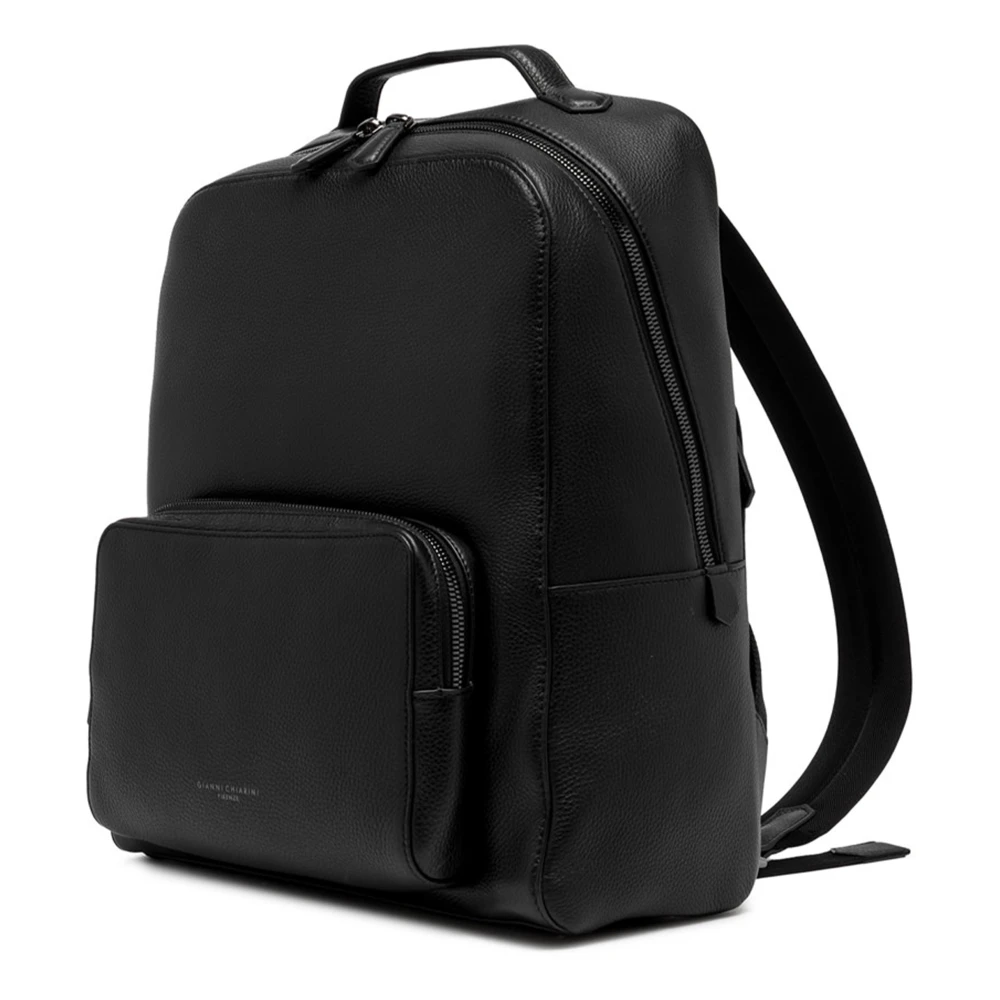Gianni Chiarini Zwarte Leren Schoudertas Florence Black Heren