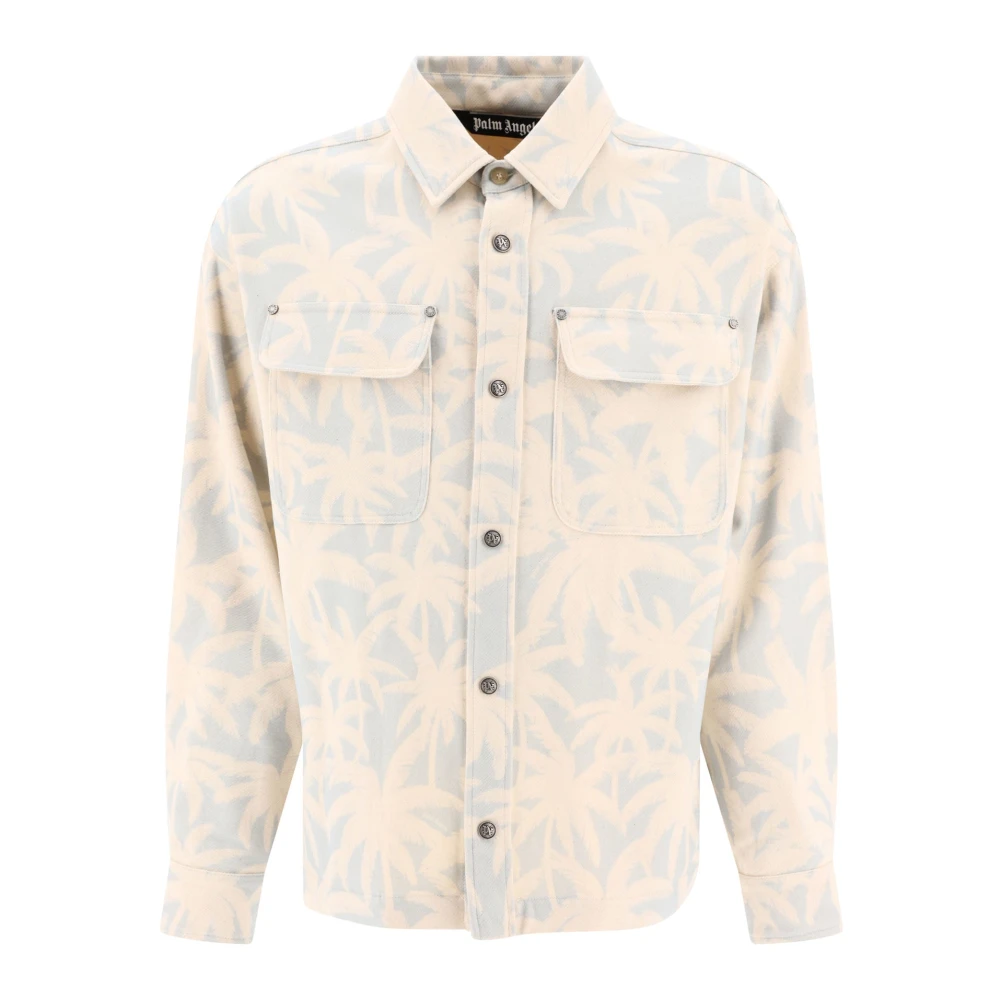 Palm Angels Oversized Wit Shirt met Palm Trees White Heren