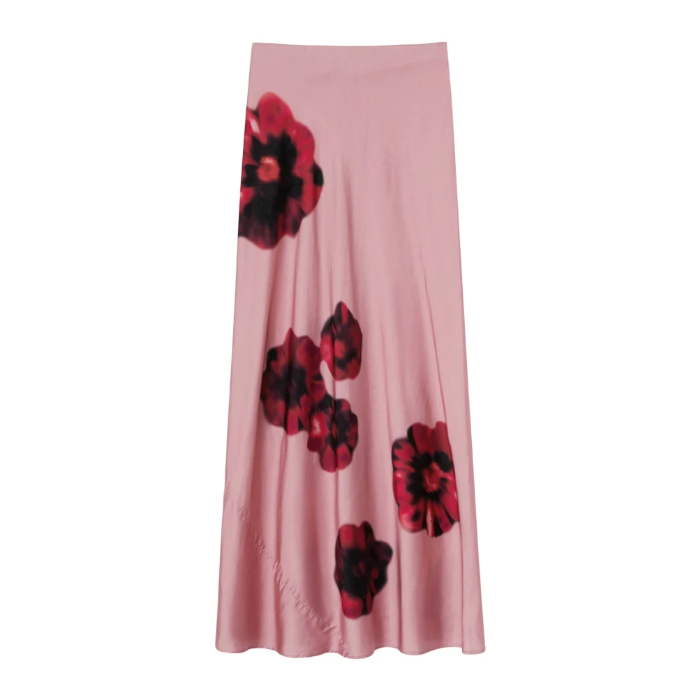 Pinko Bloemen Satijnen Maxi Rok Multicolor Dames