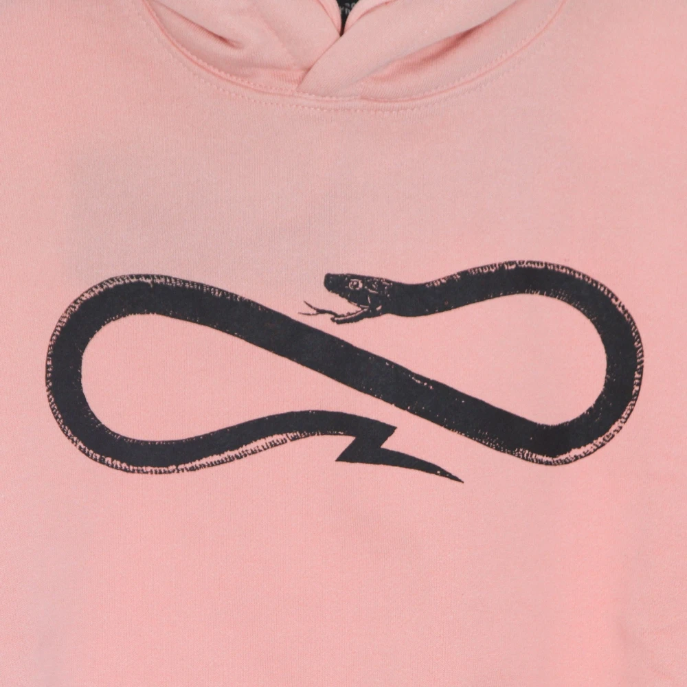 Propaganda Roze Zwarte Cropped Hoodie met Snake Logo Pink Dames