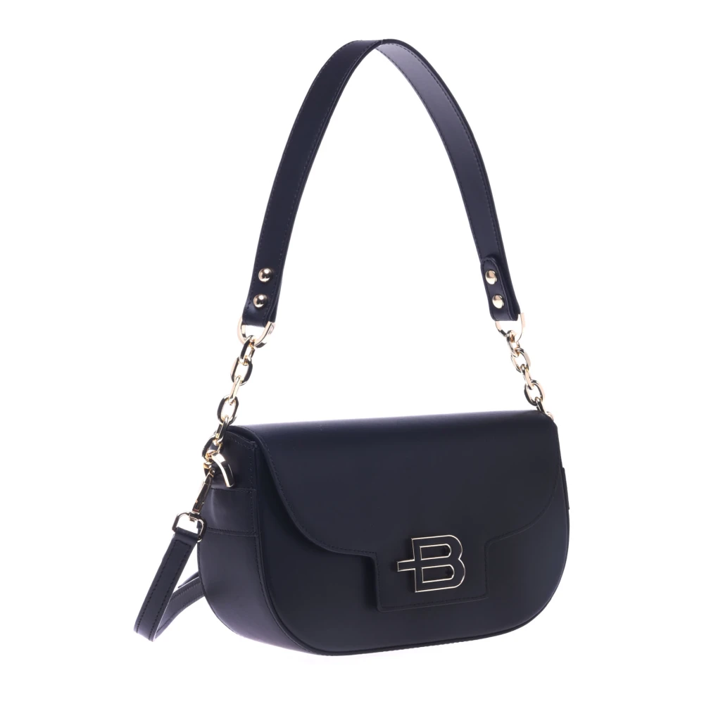 Baldinini Black leather crossbody bag Black Dames