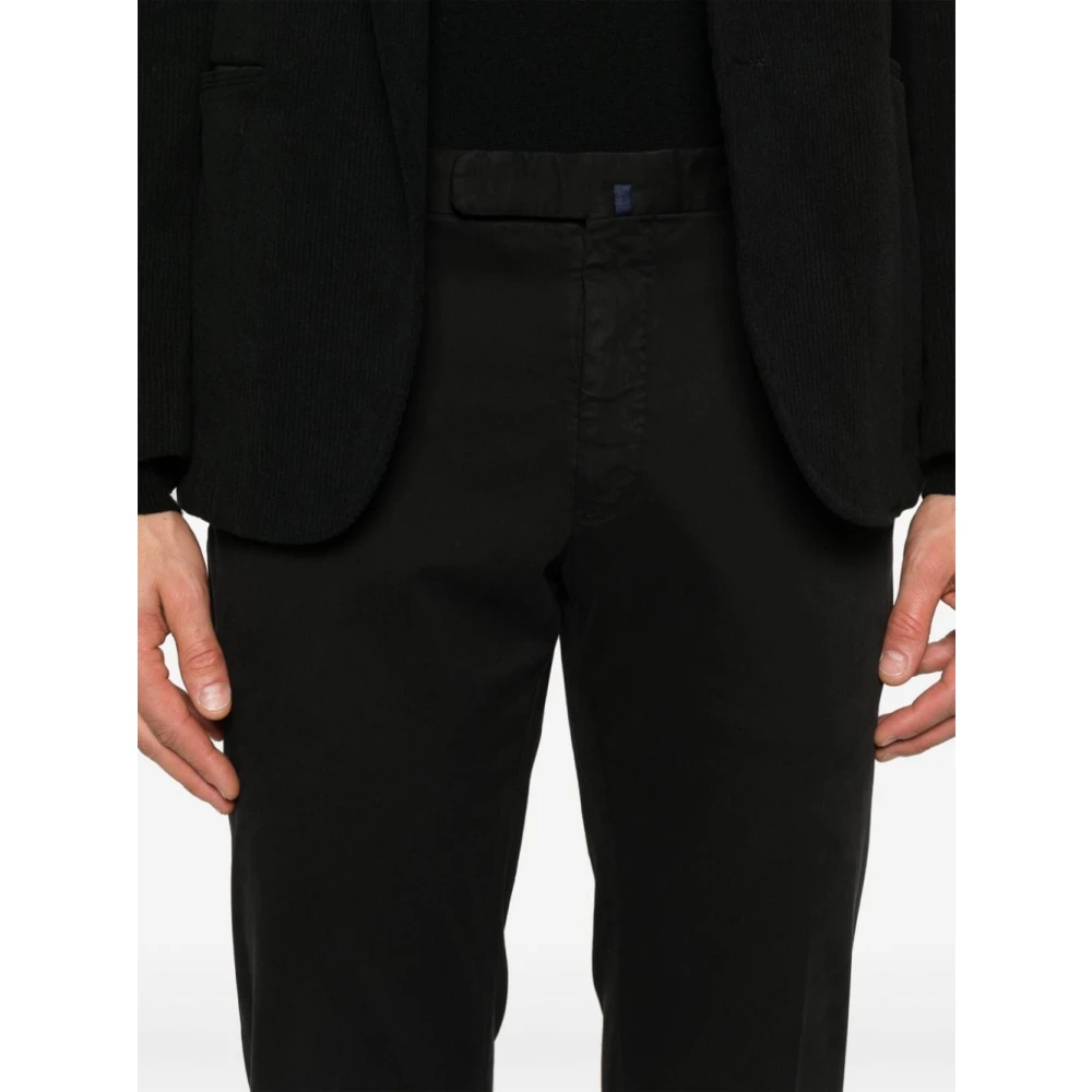 Incotex Zwarte Slim Fit Stretch Broek Black Heren