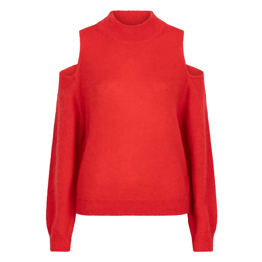 Dante 6 Open Schouder Trui in Rood Red Dames