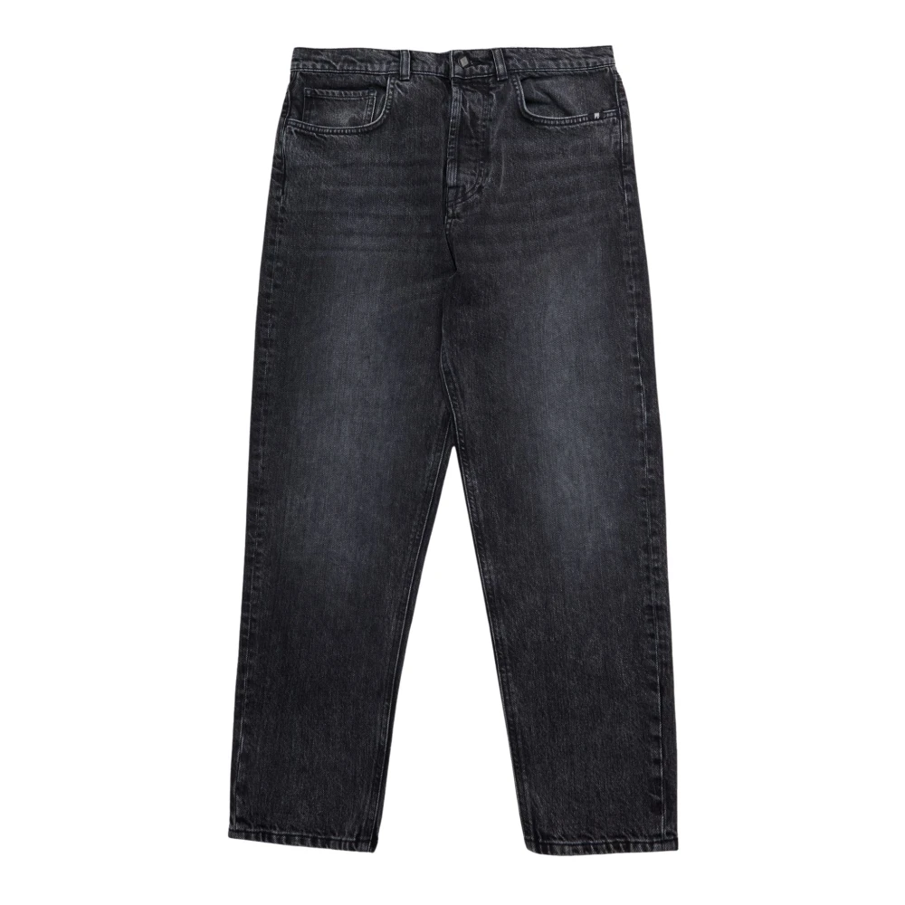 Amish Men's Black Faded Denim Jeans - Straight Fit Jeans - W32 - Jeans
