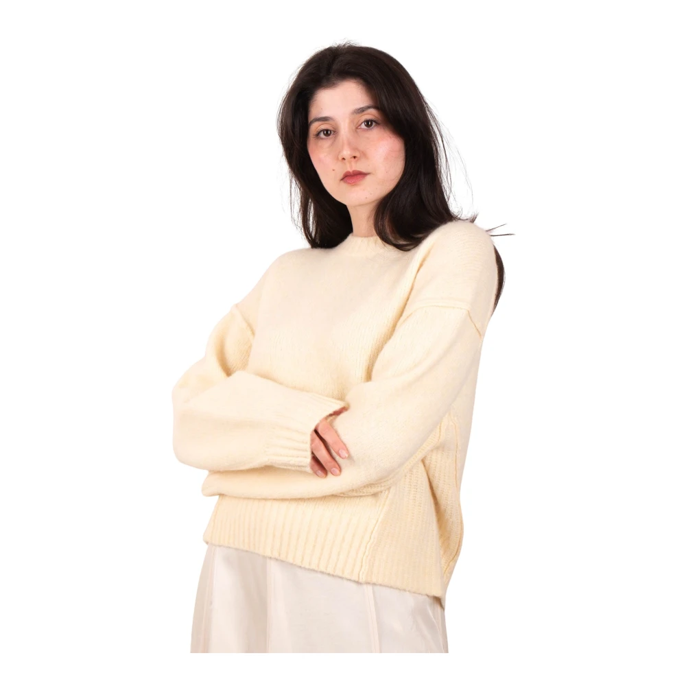 Kiefermann Women's Yellow Round-Neck Knitwear, M, Wakilia Pullover