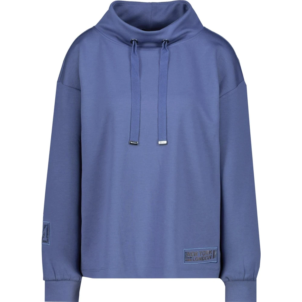 Monari Basis Sweatshirt met Polyestermix Blue Dames