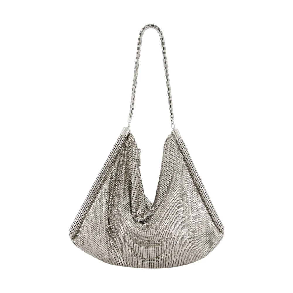 Rabanne Women's Gray Shimmering Disc Shoulder Bag