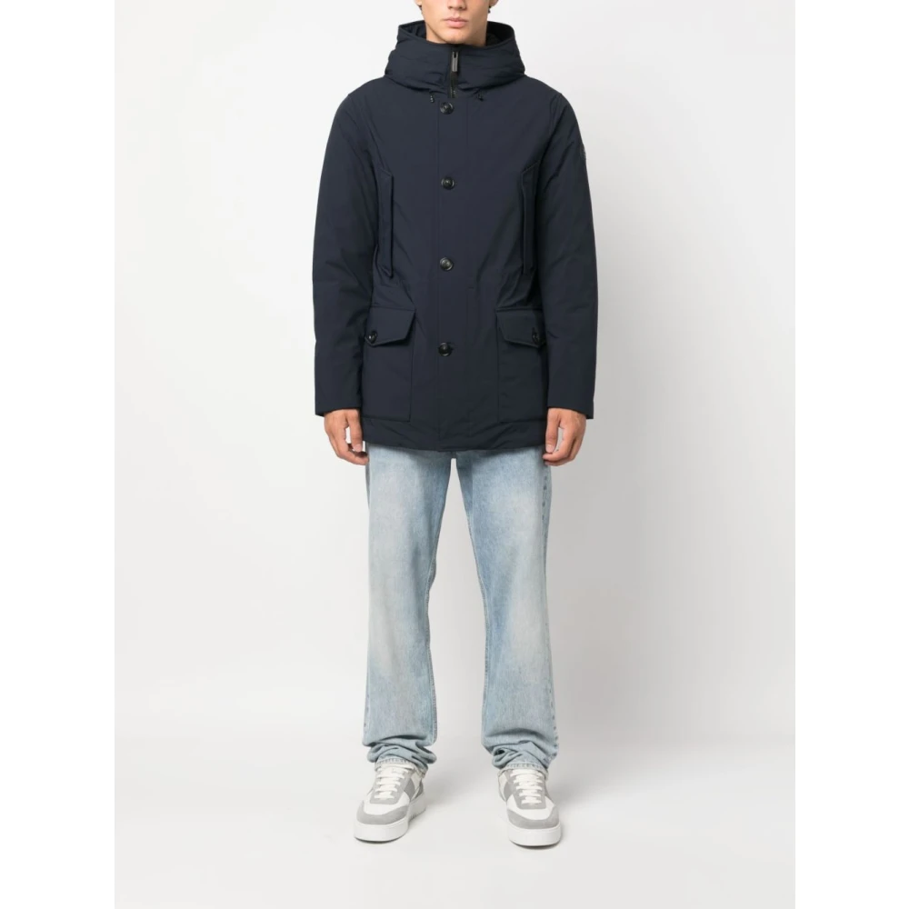 Woolrich Blauwe Arctic Melton Jas Blue Heren