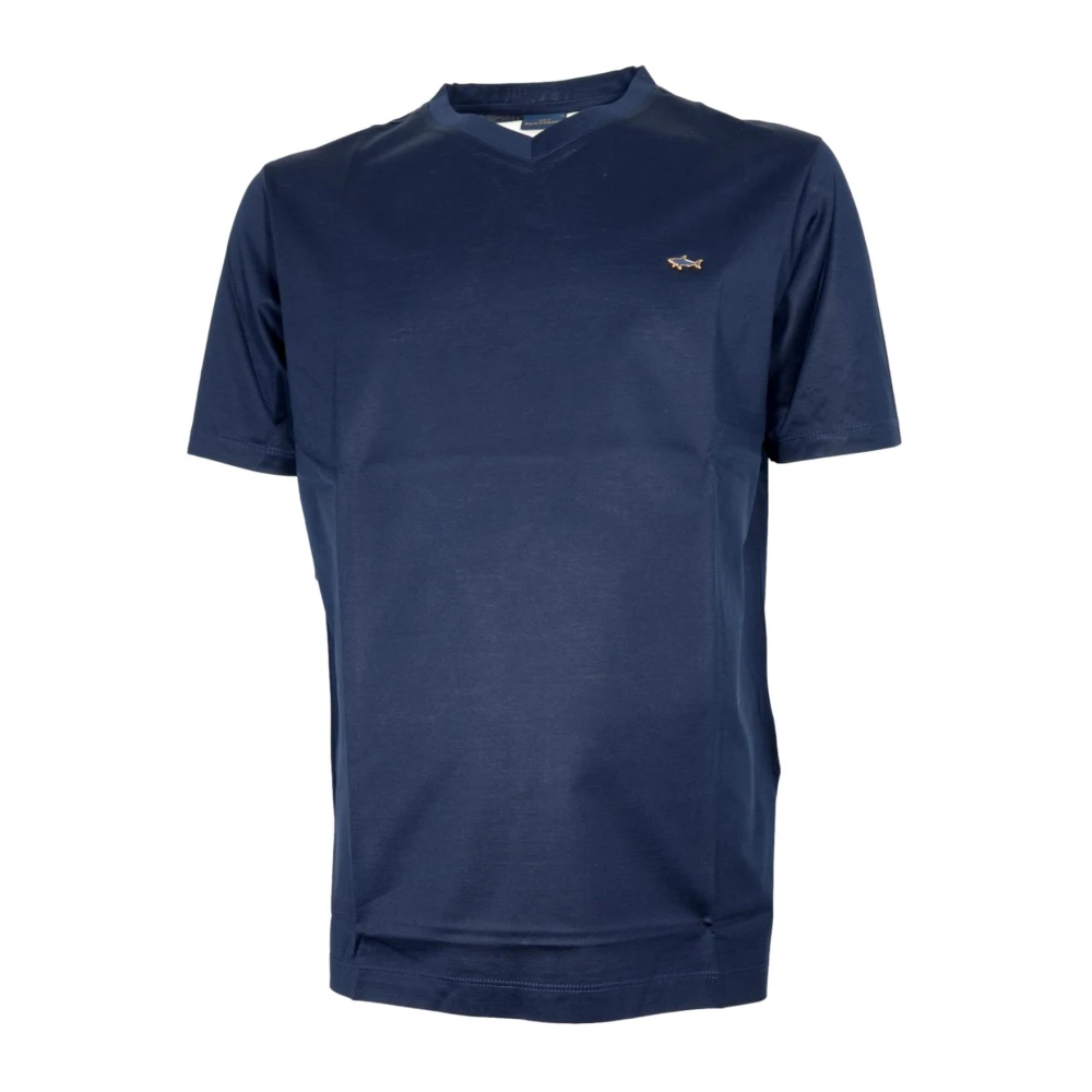 PAUL & SHARK Blauw Katoen Interlock T-shirt Metal Shark Blue Heren