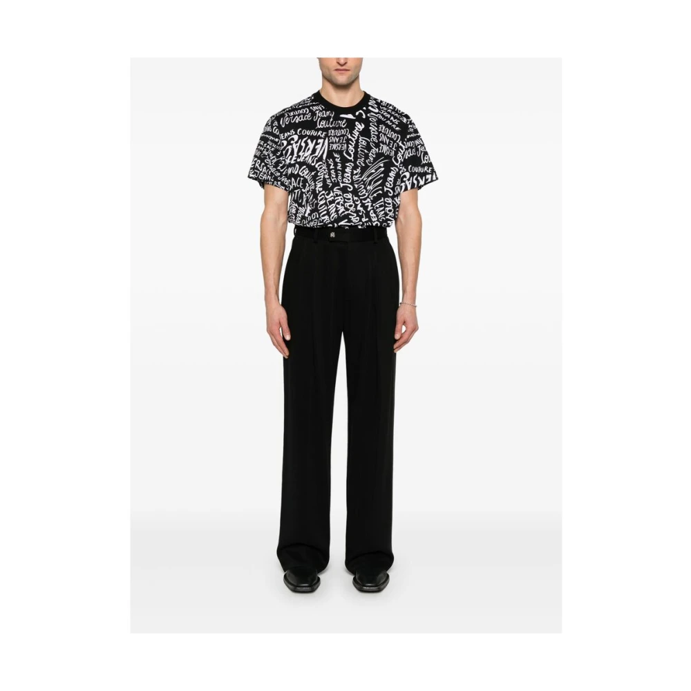 Versace Jeans Couture Zwart Logo Print Crew Neck T-shirt Black Heren